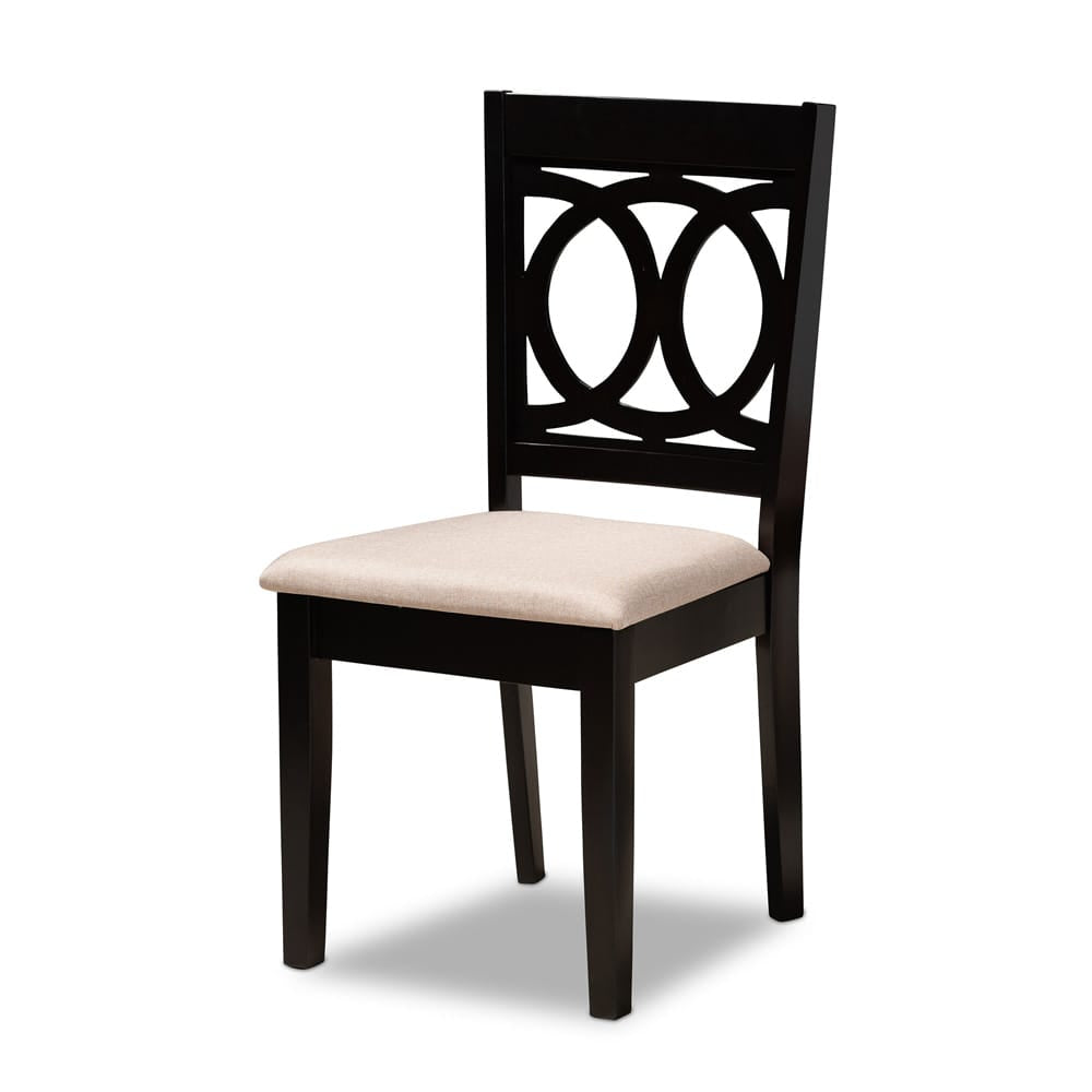 Baxton Studio - LeNoir Dining Set in Sand Brown/Espresso - RH315C-Sand/Dark Brown-7PC Dining Set view 2
