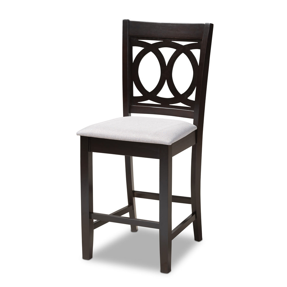 Baxton Studio - LeNoir Pub Set in Gray/Espresso - RH315P-Grey/Dark Brown-5PC Pub Set view 2