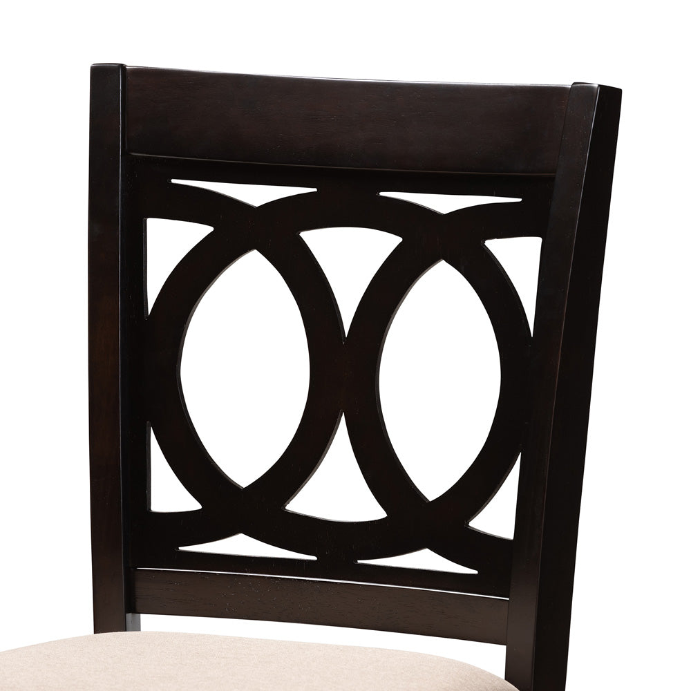 Baxton Studio - LeNoir Pub Set in Sand/Espresso - RH315P-Sand/Dark Brown-5PC Pub Set view 4