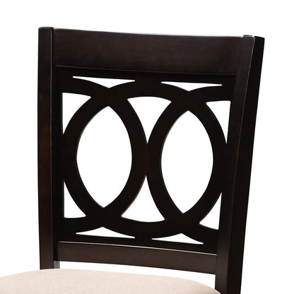 Baxton Studio - LeNoir Pub Set in Sand/Espresso - RH315P-Sand/Dark Brown-5PC Pub Set view 4