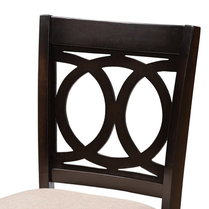 Baxton Studio - Lenoir Set of 2 Counter Stools in Sand Brown/Espresso - RH315P-Sand/Dark Brown-PC view 4