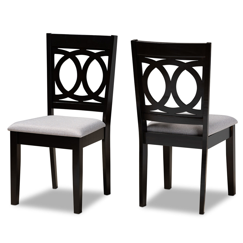 Baxton Studio - Lenoir Set of 2 Dining Chairs in Grey/Espresso - RH315C-Grey/Dark Brown-DC-2PK view 1