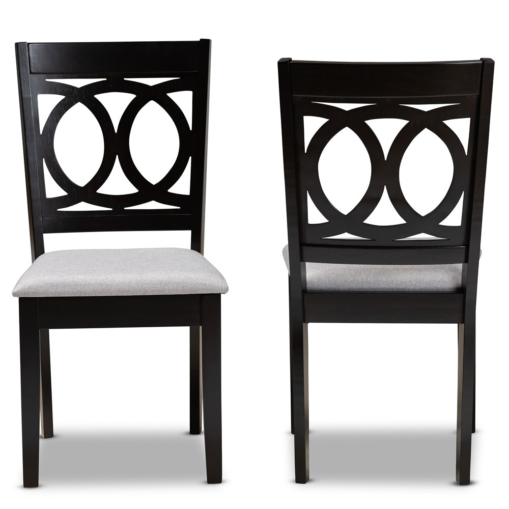 Baxton Studio - Lenoir Set of 2 Dining Chairs in Grey/Espresso - RH315C-Grey/Dark Brown-DC-2PK view 2