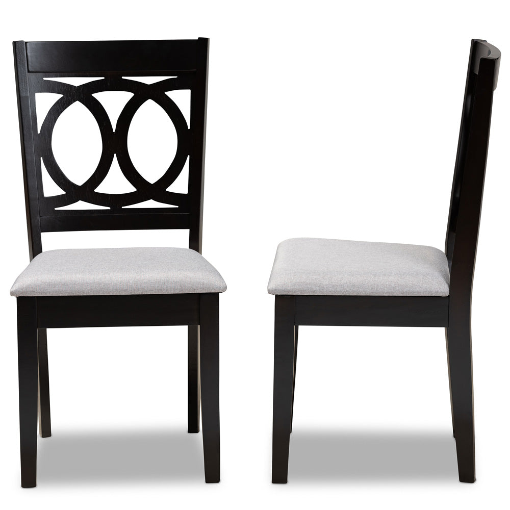 Baxton Studio - Lenoir Set of 2 Dining Chairs in Grey/Espresso - RH315C-Grey/Dark Brown-DC-2PK view 3