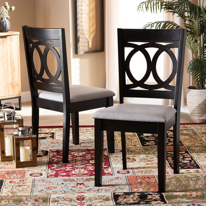 Baxton Studio - Lenoir Set of 2 Dining Chairs in Grey/Espresso - RH315C-Grey/Dark Brown-DC-2PK view 5