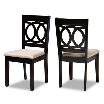 Baxton Studio - Lenoir Set of 2 Dining Chairs in Sand Brown/Espresso - RH315C-Sand/Dark Brown-DC-2PK view 1