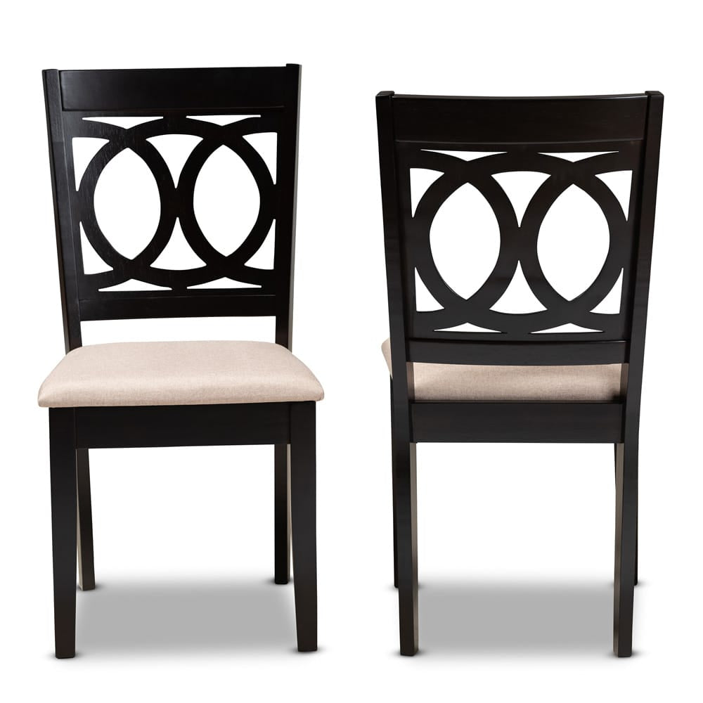 Baxton Studio - Lenoir Set of 2 Dining Chairs in Sand Brown/Espresso - RH315C-Sand/Dark Brown-DC-2PK view 2