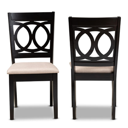 Baxton Studio - Lenoir Set of 2 Dining Chairs in Sand Brown/Espresso - RH315C-Sand/Dark Brown-DC-2PK view 2