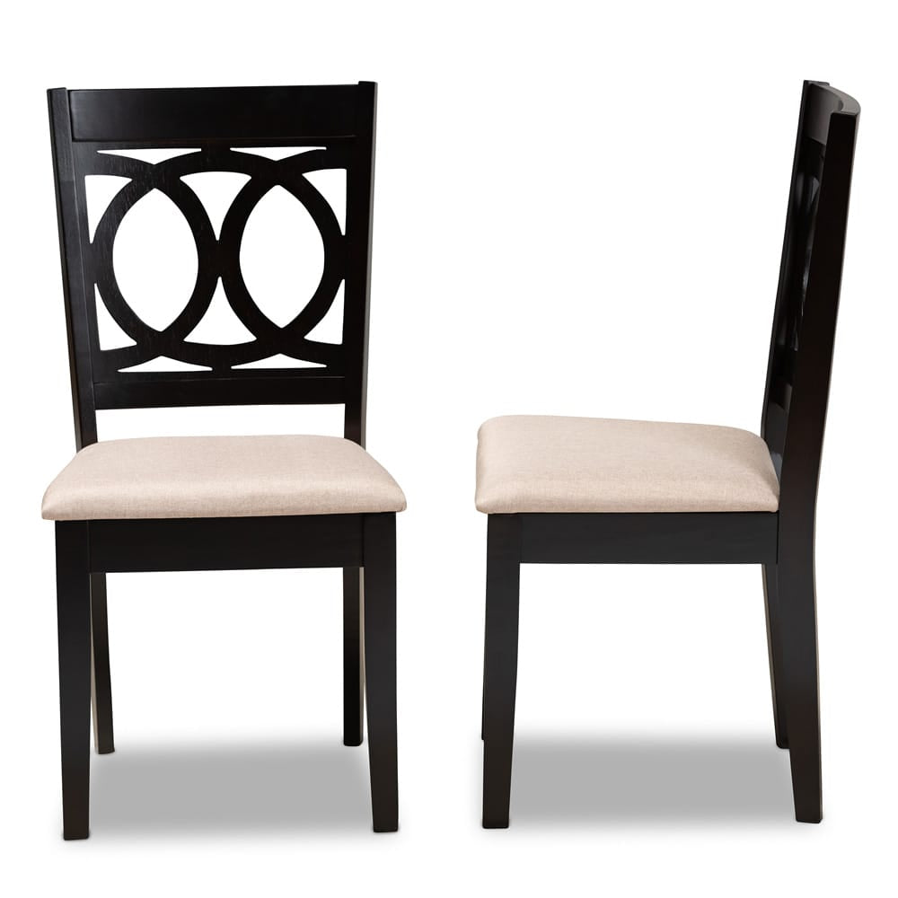 Baxton Studio - Lenoir Set of 2 Dining Chairs in Sand Brown/Espresso - RH315C-Sand/Dark Brown-DC-2PK view 3