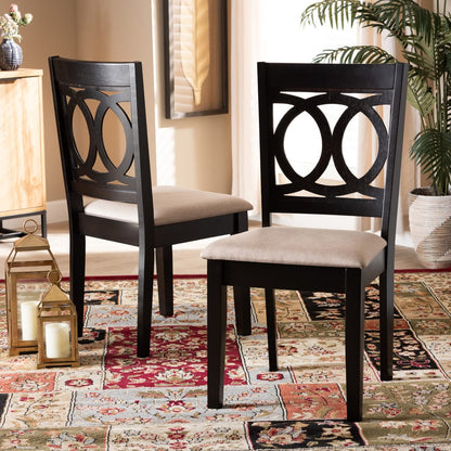 Baxton Studio - Lenoir Set of 2 Dining Chairs in Sand Brown/Espresso - RH315C-Sand/Dark Brown-DC-2PK view 5