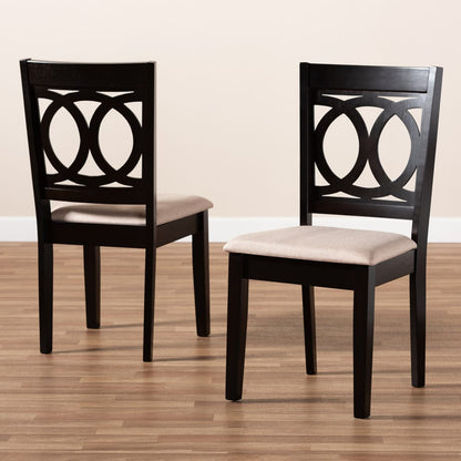 Baxton Studio - Lenoir Set of 2 Dining Chairs in Sand Brown/Espresso - RH315C-Sand/Dark Brown-DC-2PK view 6
