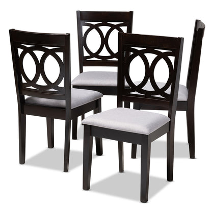 Baxton Studio - Lenoir Set of 4 Dining Chairs in Gray/Espresso - RH315C-Grey/Dark Brown-DC-4PK view 1