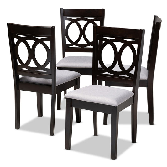 Baxton Studio - Lenoir Set of 4 Dining Chairs in Gray/Espresso - RH315C-Grey/Dark Brown-DC-4PK view 1