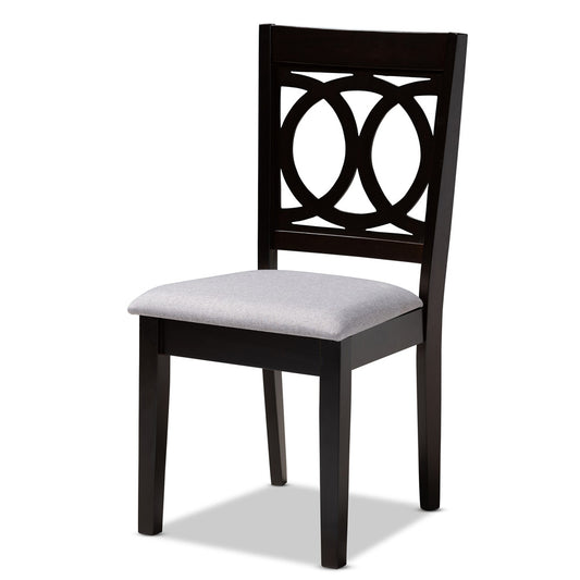 Baxton Studio - Lenoir Set of 4 Dining Chairs in Gray/Espresso - RH315C-Grey/Dark Brown-DC-4PK view 2