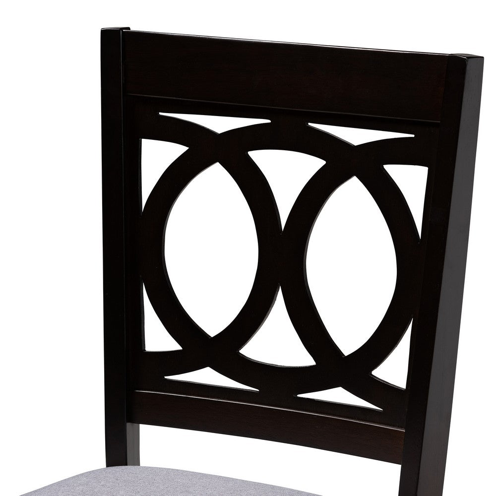 Baxton Studio - Lenoir Set of 4 Dining Chairs in Gray/Espresso - RH315C-Grey/Dark Brown-DC-4PK view 3