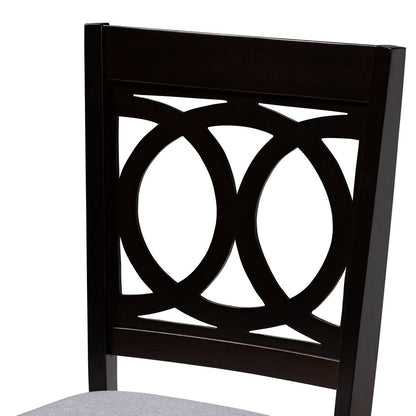 Baxton Studio - Lenoir Set of 4 Dining Chairs in Gray/Espresso - RH315C-Grey/Dark Brown-DC-4PK view 3