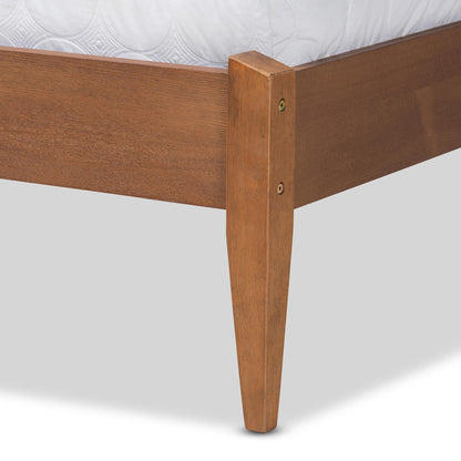 Baxton Studio - Lenora Full Size Bed in Beige/Walnut Brown - MG0077S-Beige/Walnut-Full view 5