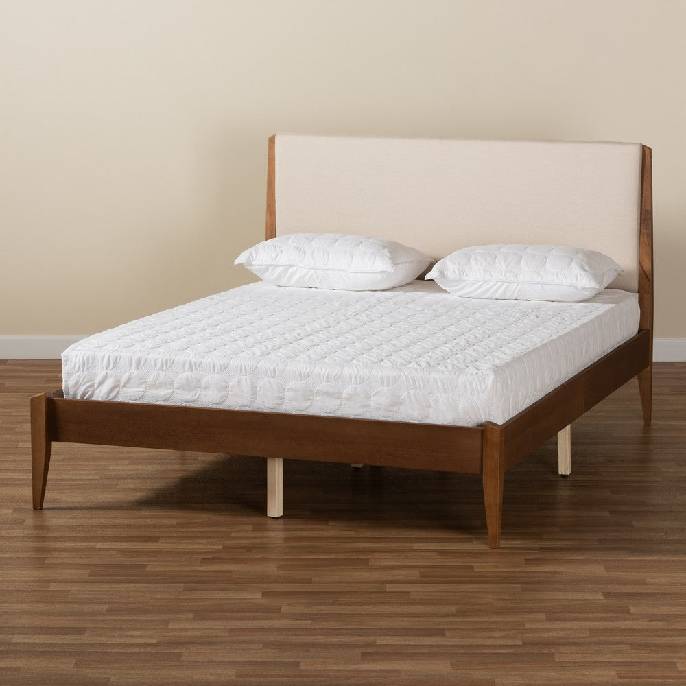 Baxton Studio - Lenora King Size Bed in Beige/Walnut Brown - MG0077S-Beige/Walnut-King view 8