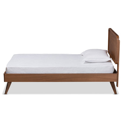 Baxton Studio - Leola Twin Size Bed in Walnut Brown - Leola-Ash Walnut-Twin view 2