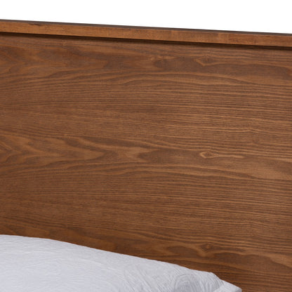 Baxton Studio - Leola Twin Size Bed in Walnut Brown - Leola-Ash Walnut-Twin view 4