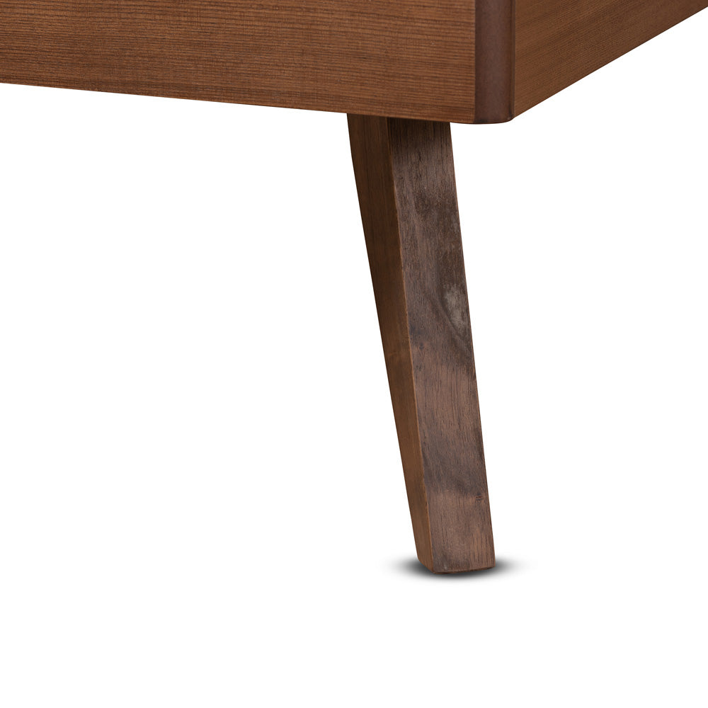 Baxton Studio - Leola Twin Size Bed in Walnut Brown - Leola-Ash Walnut-Twin view 5