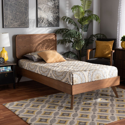 Baxton Studio - Leola Twin Size Bed in Walnut Brown - Leola-Ash Walnut-Twin view 6