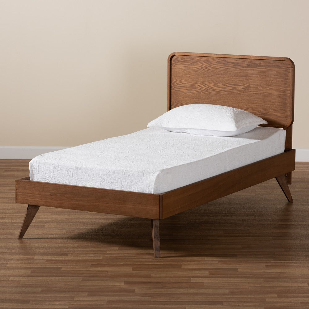 Baxton Studio - Leola Twin Size Bed in Walnut Brown - Leola-Ash Walnut-Twin view 7