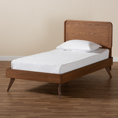 Baxton Studio - Leola Twin Size Bed in Walnut Brown - Leola-Ash Walnut-Twin view 7