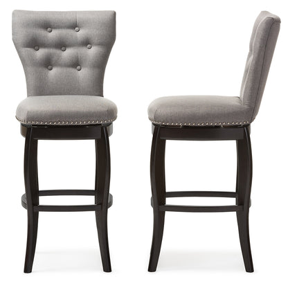 Baxton Studio - Leonice Set of 2 Bar Stools in Grey - BBT5222-Grey view 4
