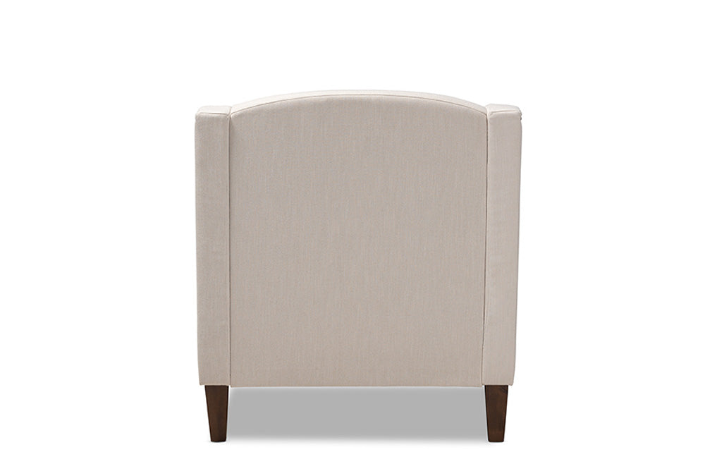 Baxton Studio - Leonie Chaise - CFCL3-Beige/Wenge-KD Chaise view 4