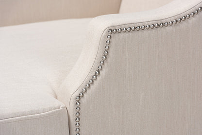Baxton Studio - Leonie Chaise - CFCL3-Beige/Wenge-KD Chaise view 6