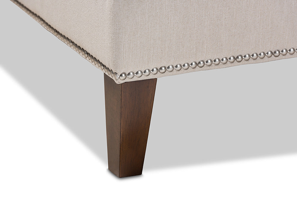 Baxton Studio - Leonie Chaise - CFCL3-Beige/Wenge-KD Chaise view 7