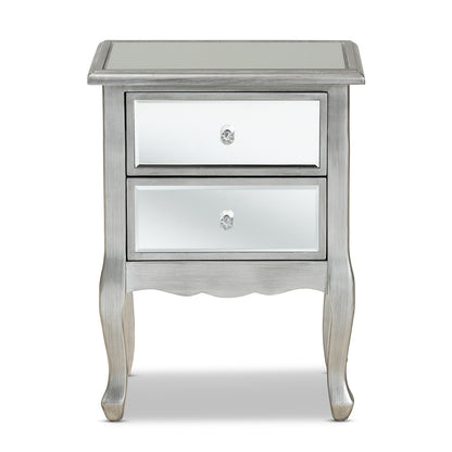 Baxton Studio - Leonie End Table in Silver/Mirror - JY18A035-Silver-ET view 3