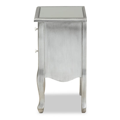Baxton Studio - Leonie End Table in Silver/Mirror - JY18A035-Silver-ET view 4
