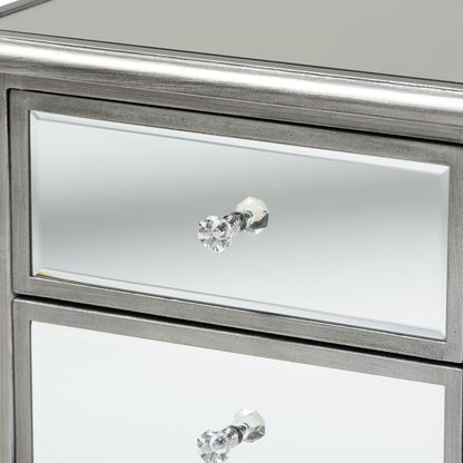 Baxton Studio - Leonie End Table in Silver/Mirror - JY18A035-Silver-ET view 5