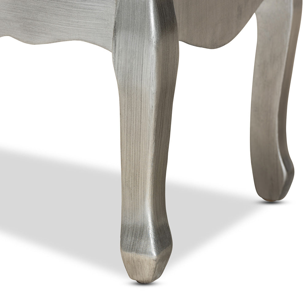 Baxton Studio - Leonie End Table in Silver/Mirror - JY18A035-Silver-ET view 6