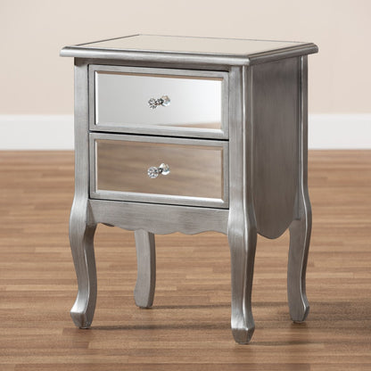 Baxton Studio - Leonie End Table in Silver/Mirror - JY18A035-Silver-ET view 8