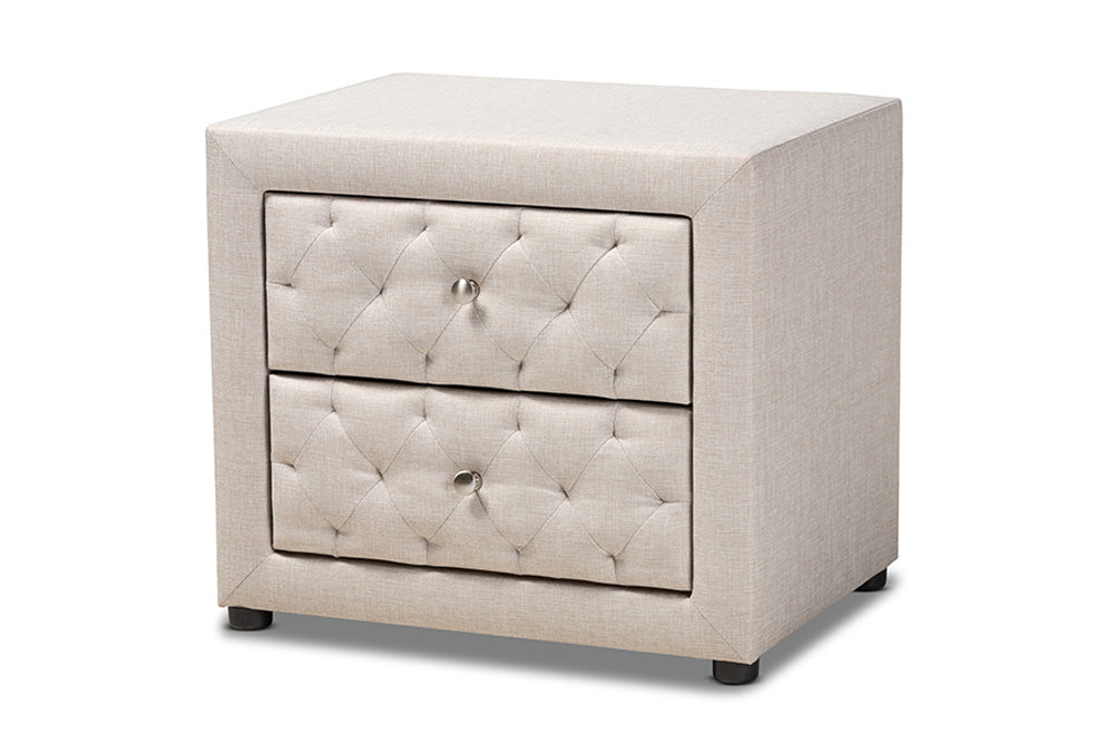 Baxton Studio - Lepine Nightstand - BBT3164-Light Beige-NS view 1