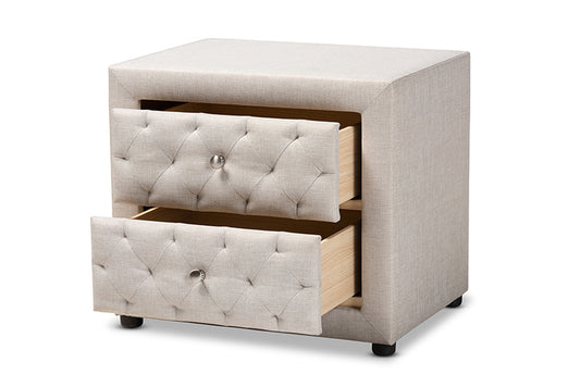 Baxton Studio - Lepine Nightstand - BBT3164-Light Beige-NS view 2