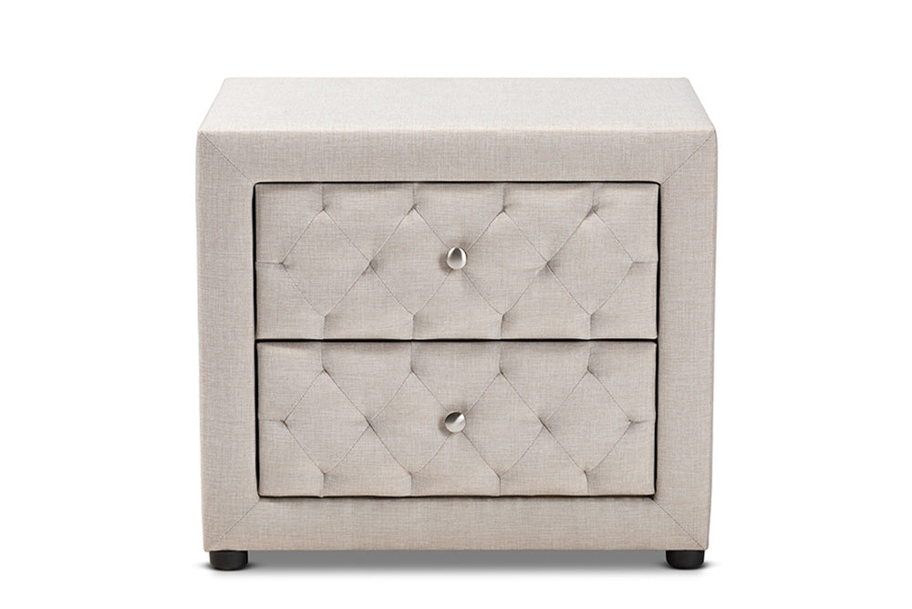 Baxton Studio - Lepine Nightstand - BBT3164-Light Beige-NS view 3