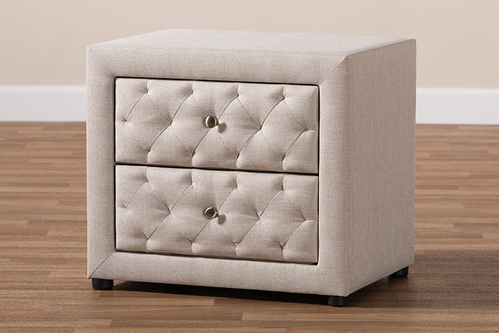 Baxton Studio - Lepine Nightstand - BBT3164-Light Beige-NS view 8