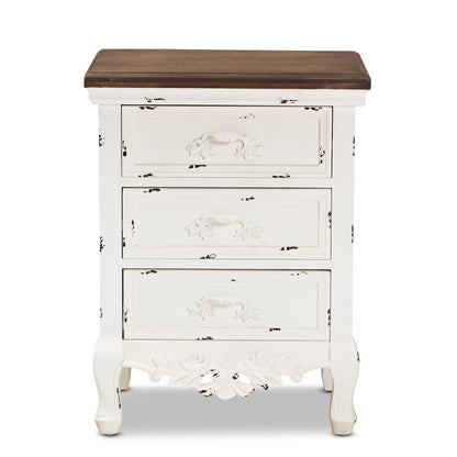 Baxton Studio - Levron End Table in Walnut Brown/Antique white - JY20B090-Antique White-ET view 3