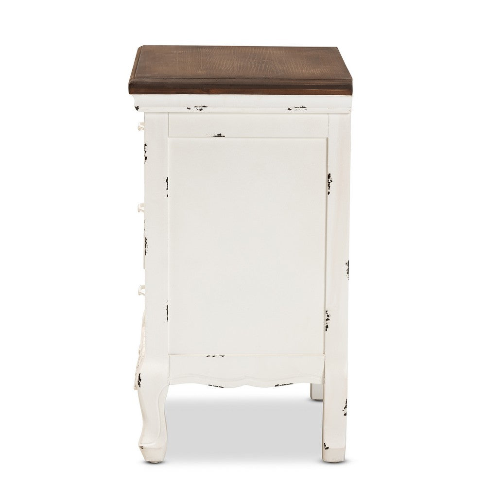 Baxton Studio - Levron End Table in Walnut Brown/Antique white - JY20B090-Antique White-ET view 4