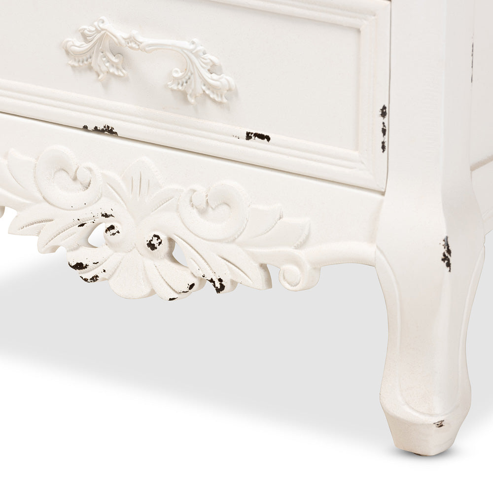 Baxton Studio - Levron End Table in Walnut Brown/Antique white - JY20B090-Antique White-ET view 6