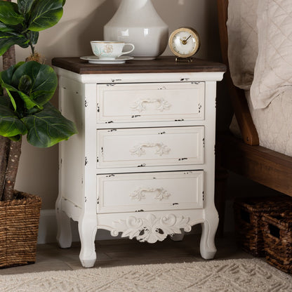 Baxton Studio - Levron End Table in Walnut Brown/Antique white - JY20B090-Antique White-ET view 8