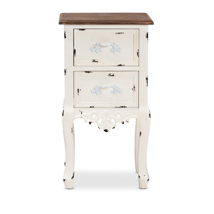 Baxton Studio - Levron End Table in Walnut Brown/Antique white - JY20B091-Antique White-ET view 3