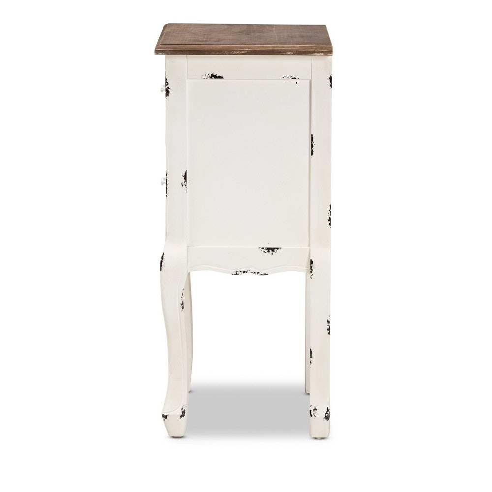 Baxton Studio - Levron End Table in Walnut Brown/Antique white - JY20B091-Antique White-ET view 4