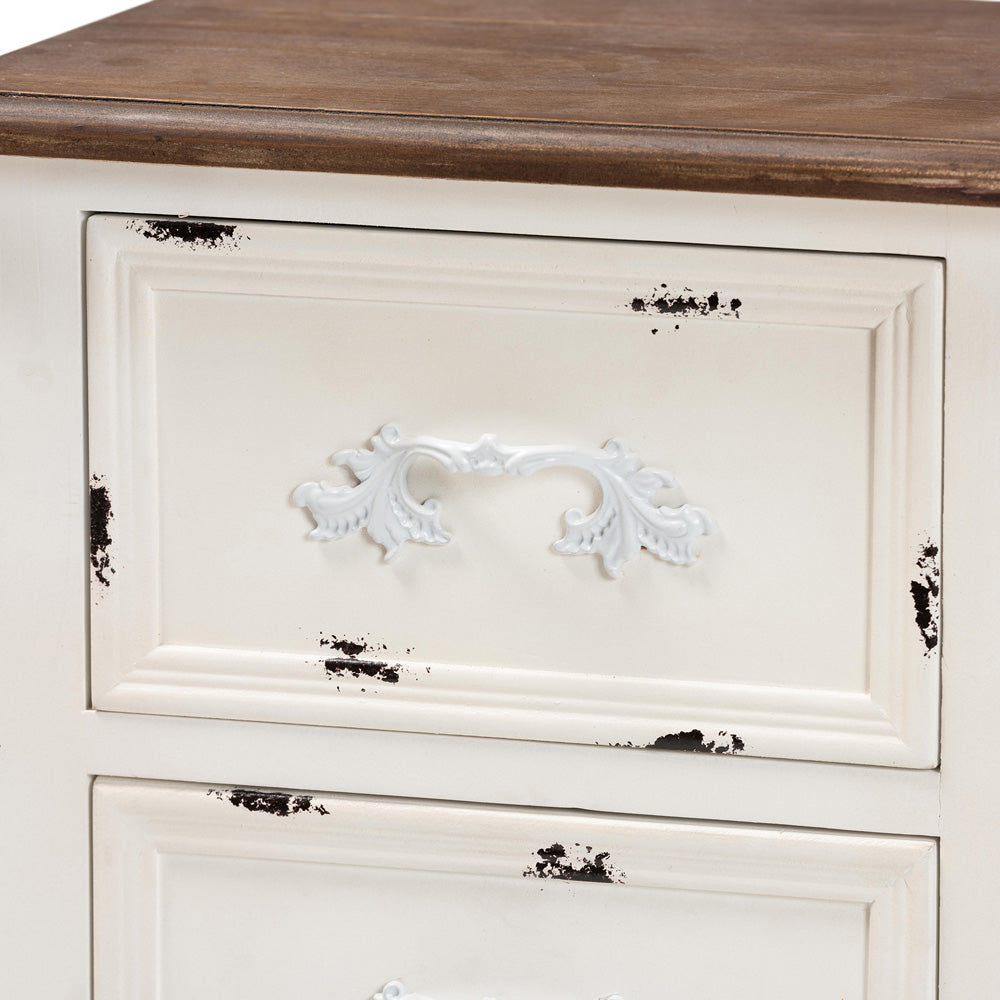 Baxton Studio - Levron End Table in Walnut Brown/Antique white - JY20B091-Antique White-ET view 5