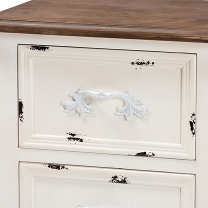 Baxton Studio - Levron End Table in Walnut Brown/Antique white - JY20B091-Antique White-ET view 5