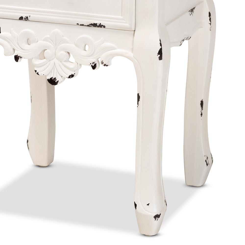 Baxton Studio - Levron End Table in Walnut Brown/Antique white - JY20B091-Antique White-ET view 6